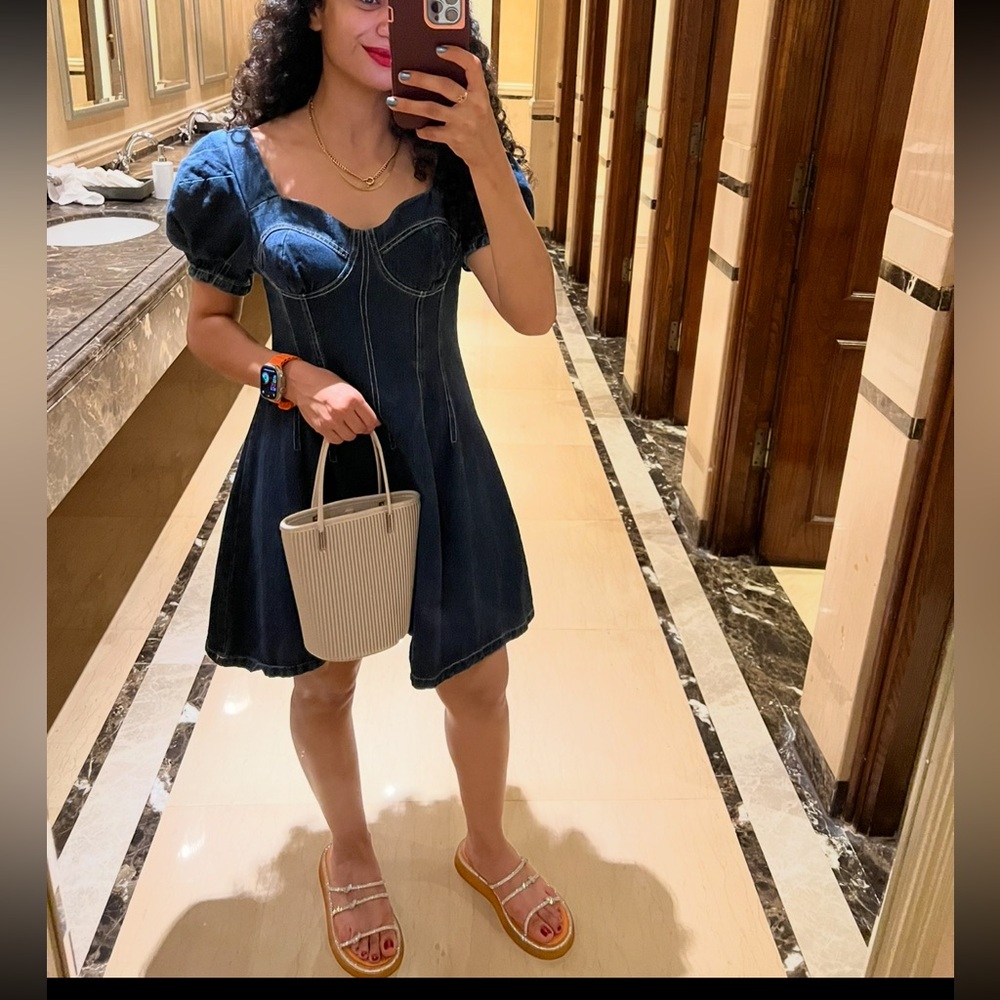 100% cotton Blue Denim Dress((excellent condition))